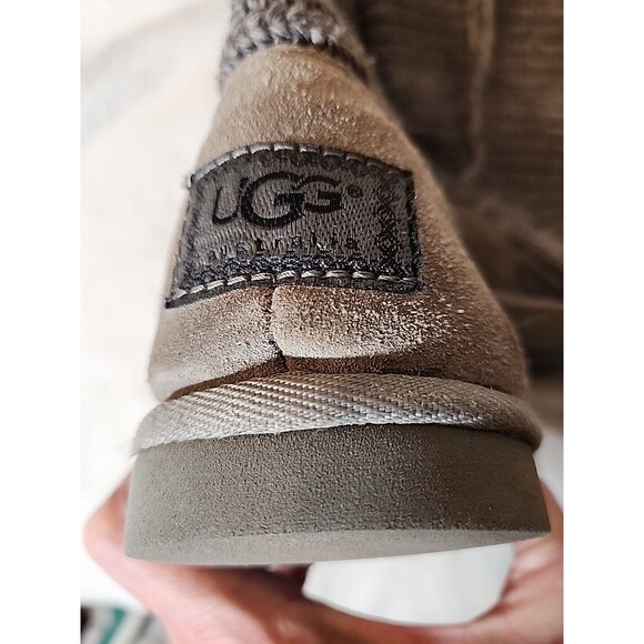 UGG Womens Shoes Boots Classic Tall Cardy Knit Gray Slip On‎ Flats US Size 7 M - Picture 6 of 8